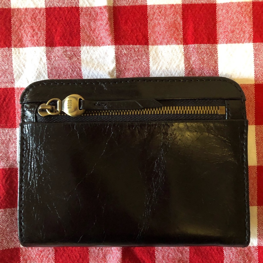 HOBO Black Leather Zip Wallet